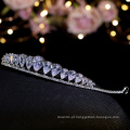 Acessórios para cabelo feminino requintado CZ Zircon Shinning Royal Wedding Tiaras Crown